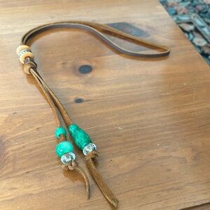 Leather and Jade Necklace